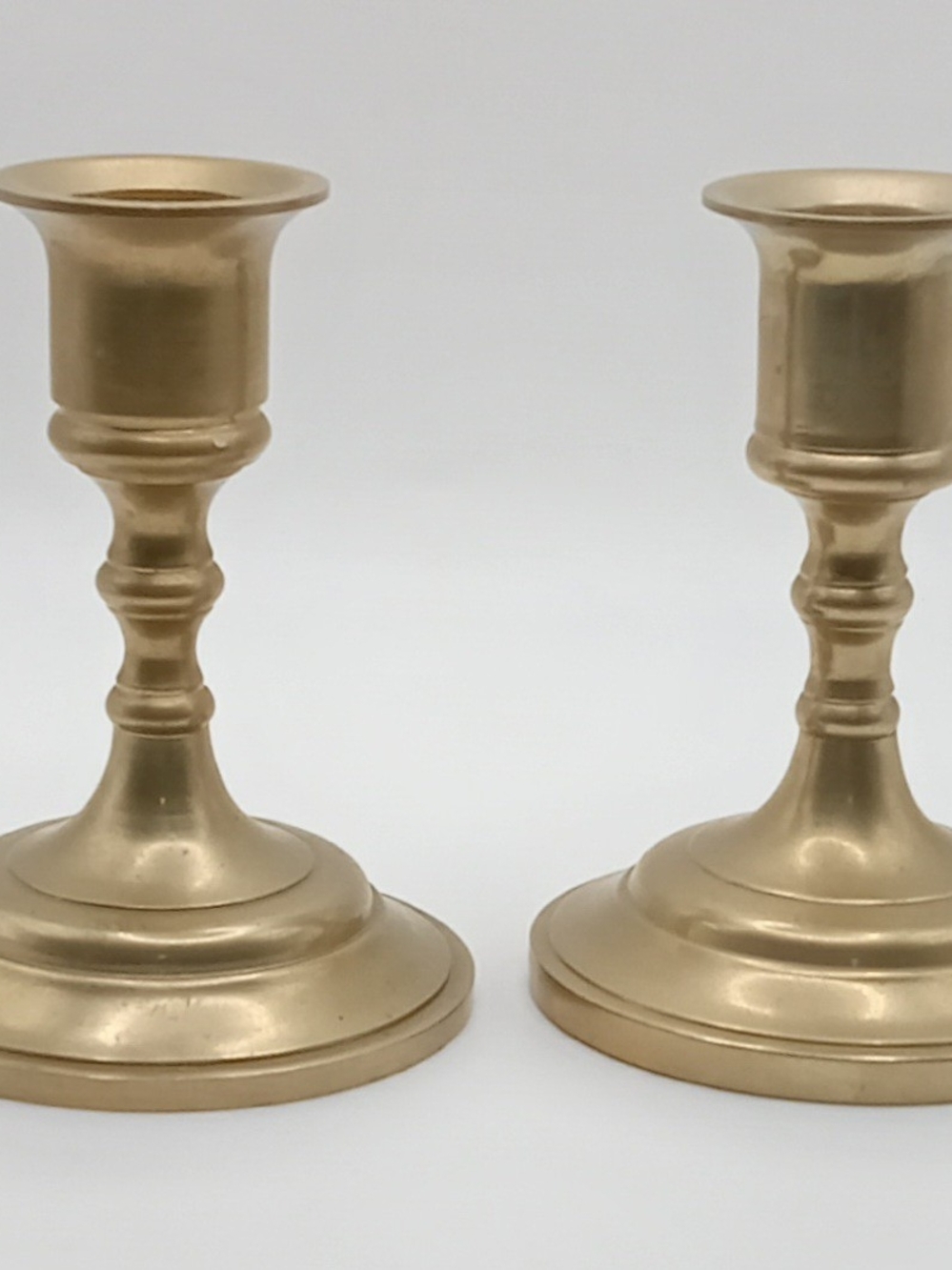 Vintage Solid Brass Candlestick Pair - Classic Home Accent